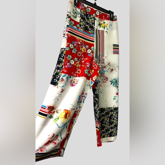 MARE’E Pour TOI Woven Crop Leg Pant Floral Patchwork Pr. White/Multi Sizes 12&18 - Picture 2 of 14